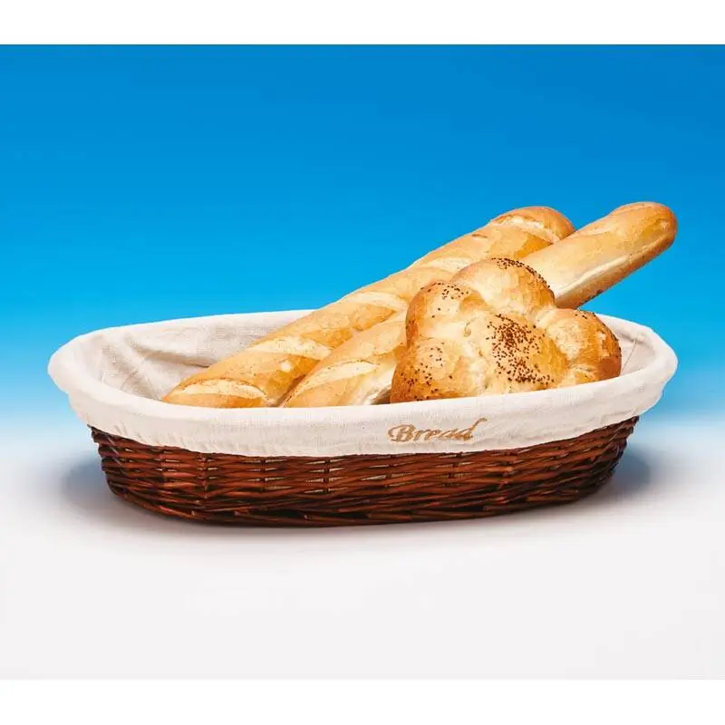 Zicco JN-5540 Bezli Ekmek Sepeti, Oval Form, Koyu Kahverengi, 55x40x12 cm - 1