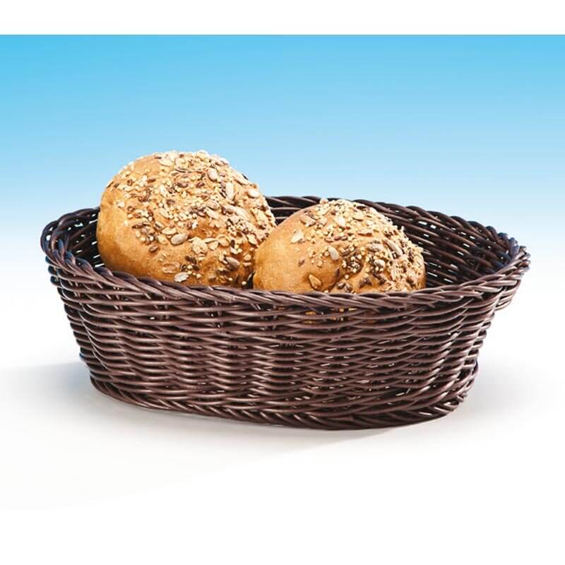 Zicco JQ-1001 Hasır Görünümlü Ekmek Sepeti, Oval Model, Koyu Kahverengi, 25x19x8 cm - Zicco