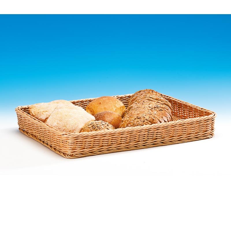 Zicco JQ-4206 Büyük Boy Ekmek Sepeti, Hasır Görünümlü, Plastik, 46x34x6 cm - Zicco