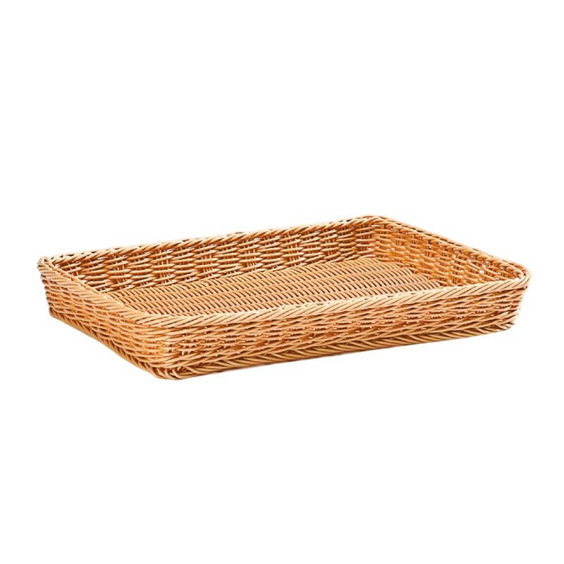 Zicco JQ-4206 Dikdörtgen Ekmek Sepeti, Hasır Görünümlü, Plastik, 40x29x5 cm - Zicco