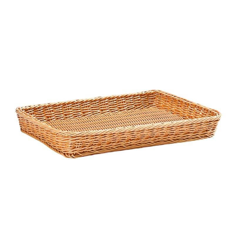 Zicco JQ-4206 Dikdörtgen Ekmek Sepeti, Hasır Görünümlü, Plastik, 40x29x5 cm - 1