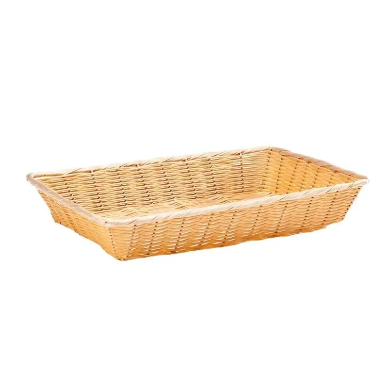 Zicco JQ-8003 Hasır Görünümlü Ekmek Sepeti, Küçük Boy, Plastik, 42x30x7.5 cm - 1