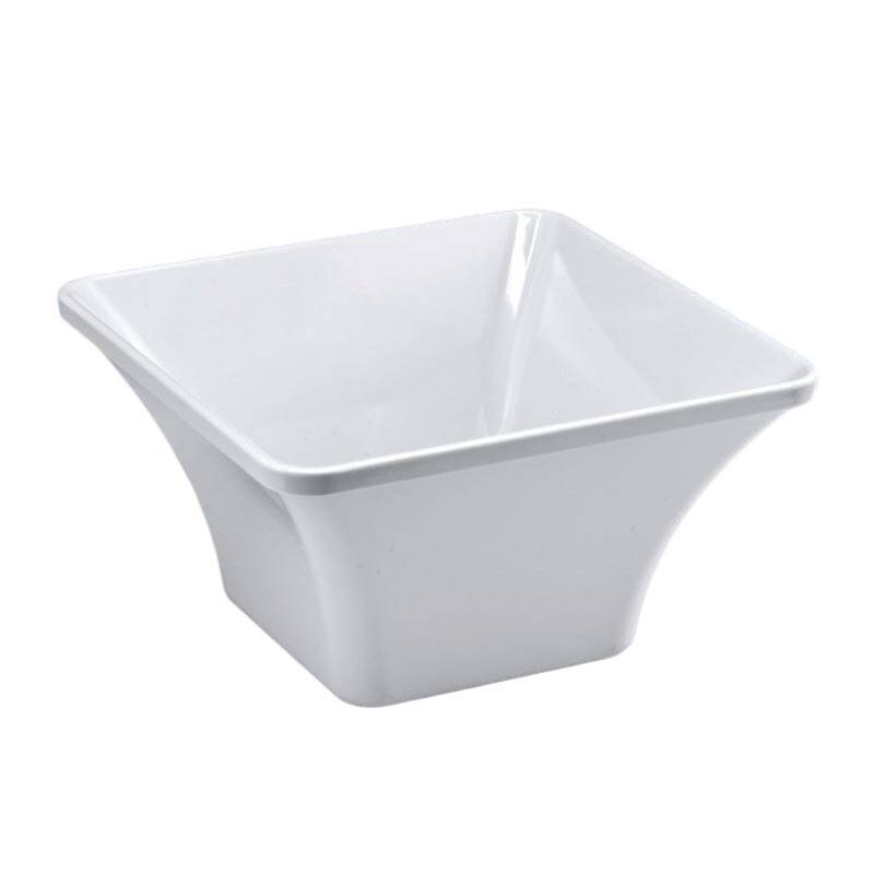 Zicco K-1407 Köşeli Kase, Melamin, Beyaz, 27x27x14.5 cm - 1