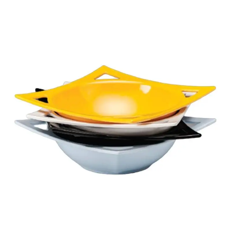  Zicco K-19471 Teşhir Sunum Tabağı, Melamin, Sarı, 27x27x8 cm - 1
