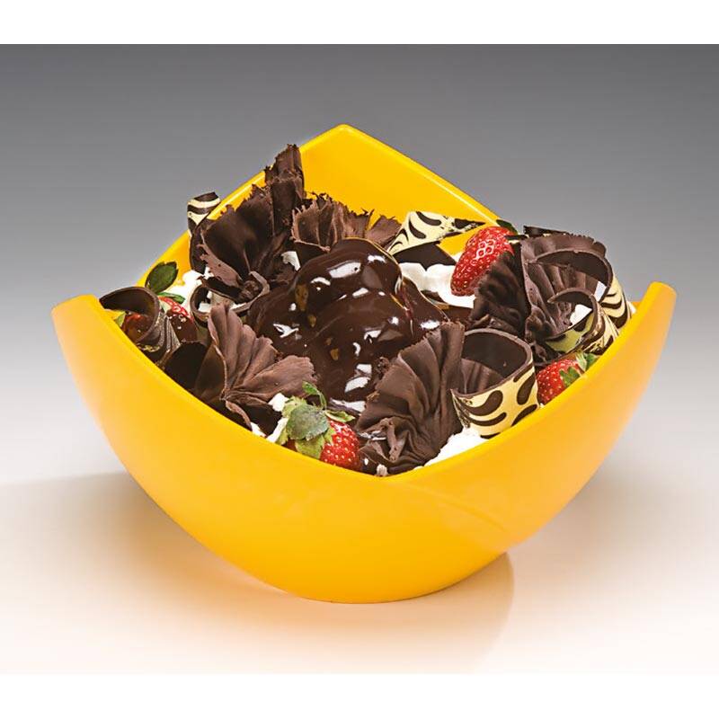 Zicco K-2001 Kandil Melamin Sunumluk Kase, Sarı, 27x15 cm - 1