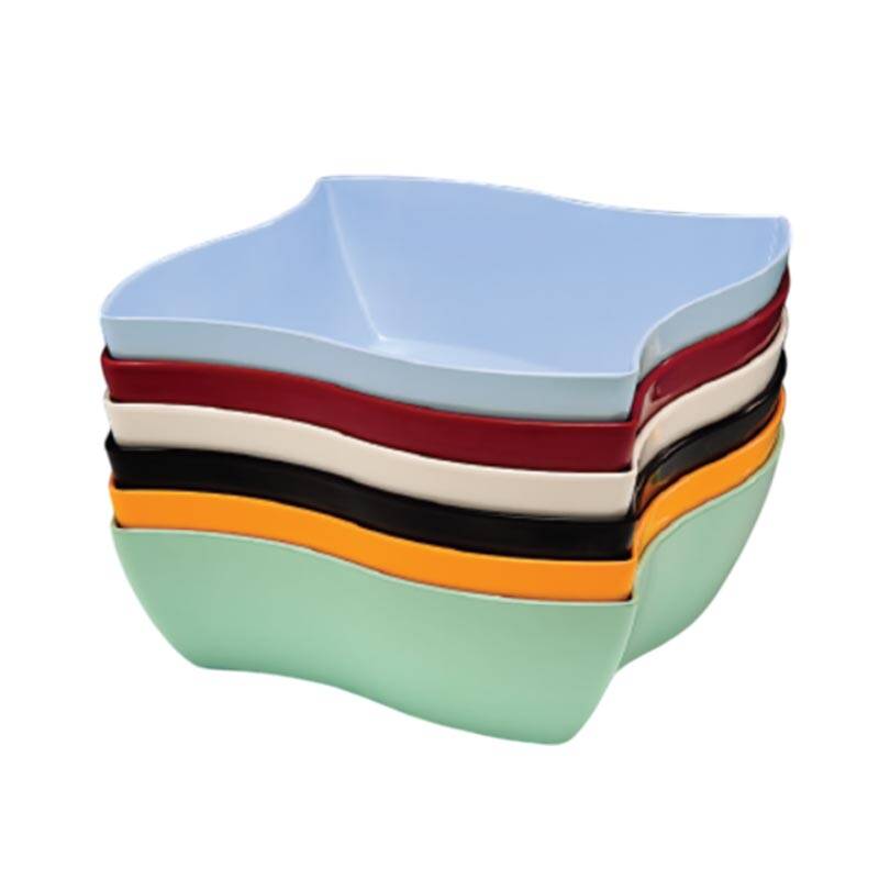 Zicco K-2007 Dekoratif Kase, Derin Model, Melamin, Sarı, 28x28x9.5 cm - 1