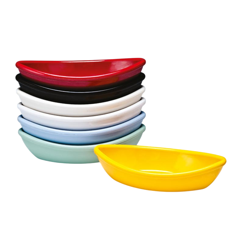 Zicco K-2024 Mini Teşhir Tabağı, Kayık Model, Melamin, Kırmızı, 7x15x3.5 cm - 1