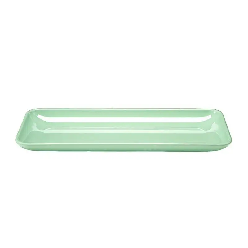 Zicco K-2028 Dikdörtgen Teşhir Sunum Tabağı, Melamin, Yeşil, 21x51x4 cm - 1