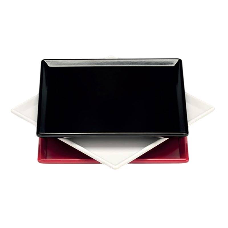 Zicco K-2042 Kare Teşhir Tabağı, Melamin, Siyah, 20x20 cm - 1
