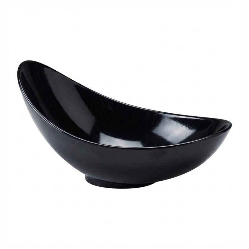 Zicco K-2048 Gondol Teşhir Kasesi, Melamin, Siyah, 36x22x11–17 cm - 1