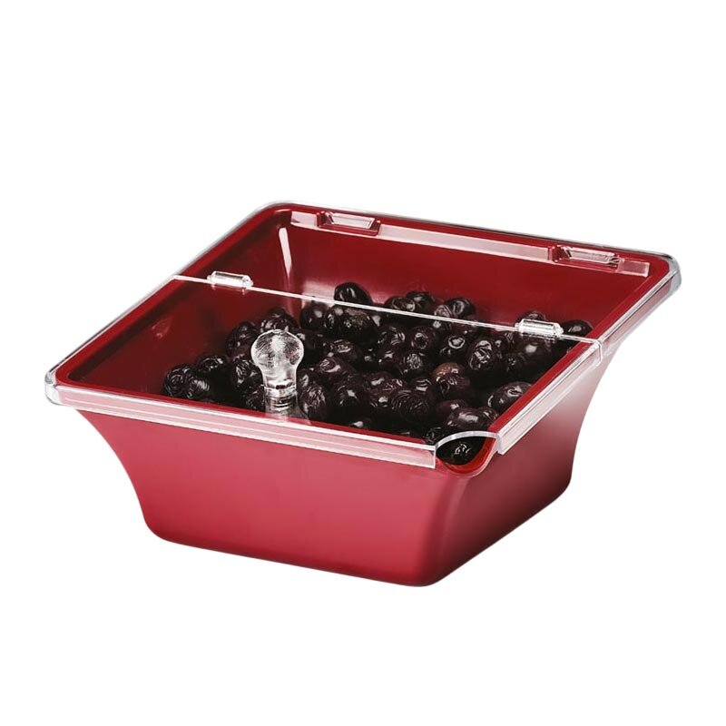 Zicco K-2300 Teşhir Kasesi, Kapaklı, Melamin, Kırmızı, 22x22x8–11 cm - Zicco