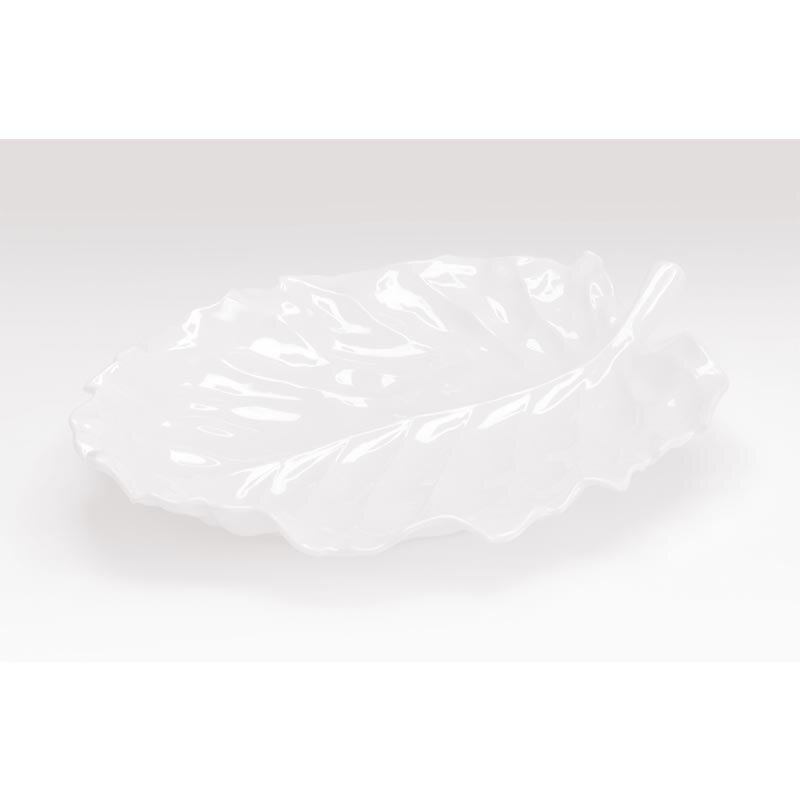 Zicco K-2700 Teşhir Sunum Tabağı, Yaprak Form, Melamin, Beyaz, 31x24 cm - Zicco