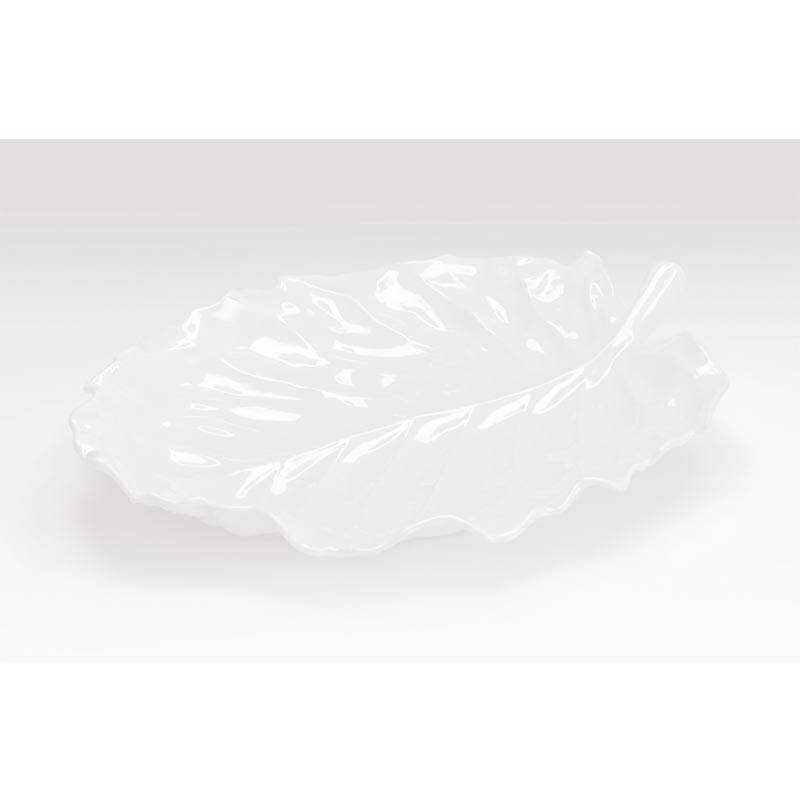 Zicco K-2700 Teşhir Sunum Tabağı, Yaprak Form, Melamin, Beyaz, 31x24 cm - 1