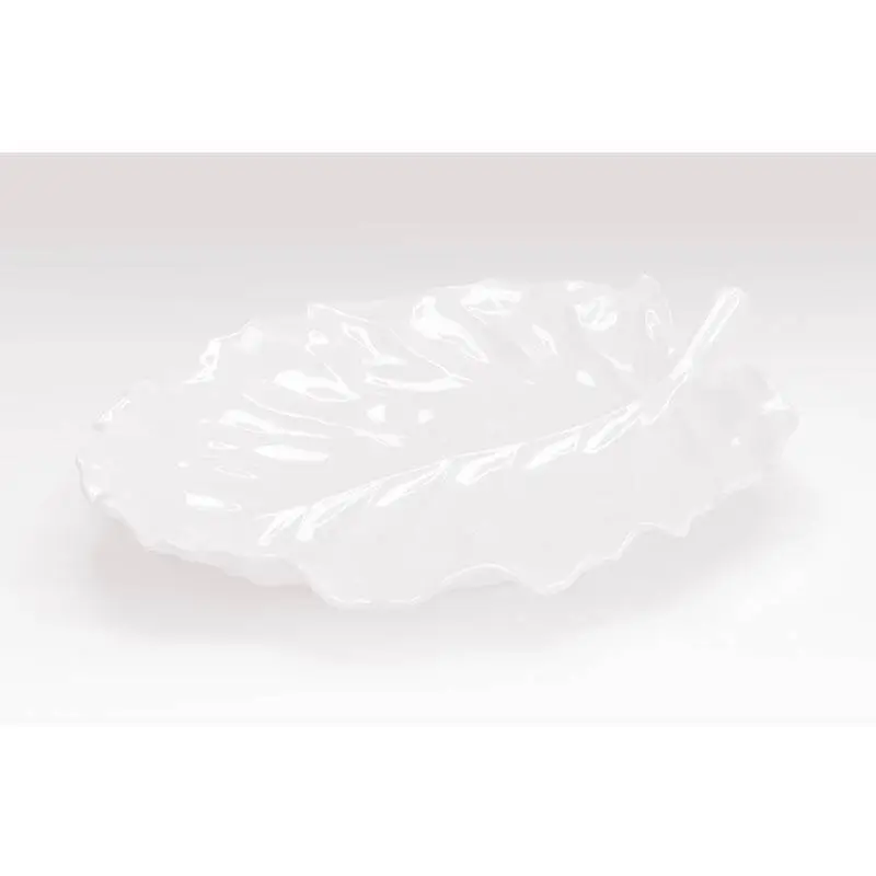 Zicco K-2700 Teşhir Sunum Tabağı, Yaprak Form, Melamin, Beyaz, 31x24 cm - 1