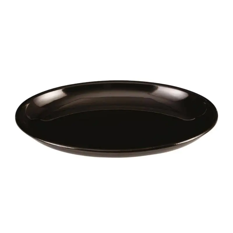 Zicco K-353 Oval Teşhir Tabağı, Melamin, Siyah, 40.5x29.5x5 cm - 1