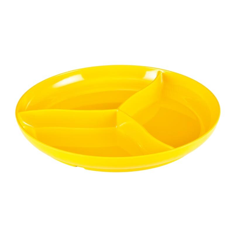 Zicco K-5347 Teşhir Sunum Tabağı, 3 Bölmeli, Melamin, Sarı, 39x5 cm - Zicco