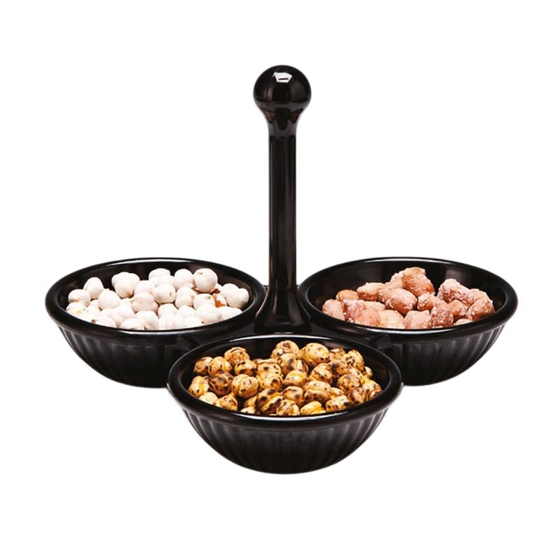 Zicco K-696 Çerezlik, 3 Bölmeli, Melamin, Siyah - Zicco