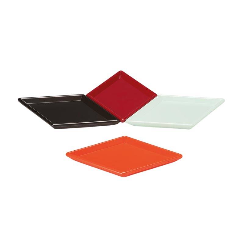 Zicco K-8511 Mini Teşhir Tabağı, Baklava Dilimli Model, Melamin, Kırmızı, 17x11 cm - 1