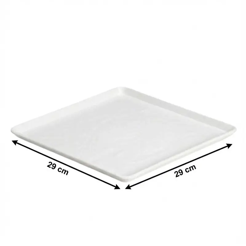 Zicco K-9250 Teşhir Sunum Tepsisi, Taş Model, Melamin, Beyaz, 29x29 cm - Zicco (1)