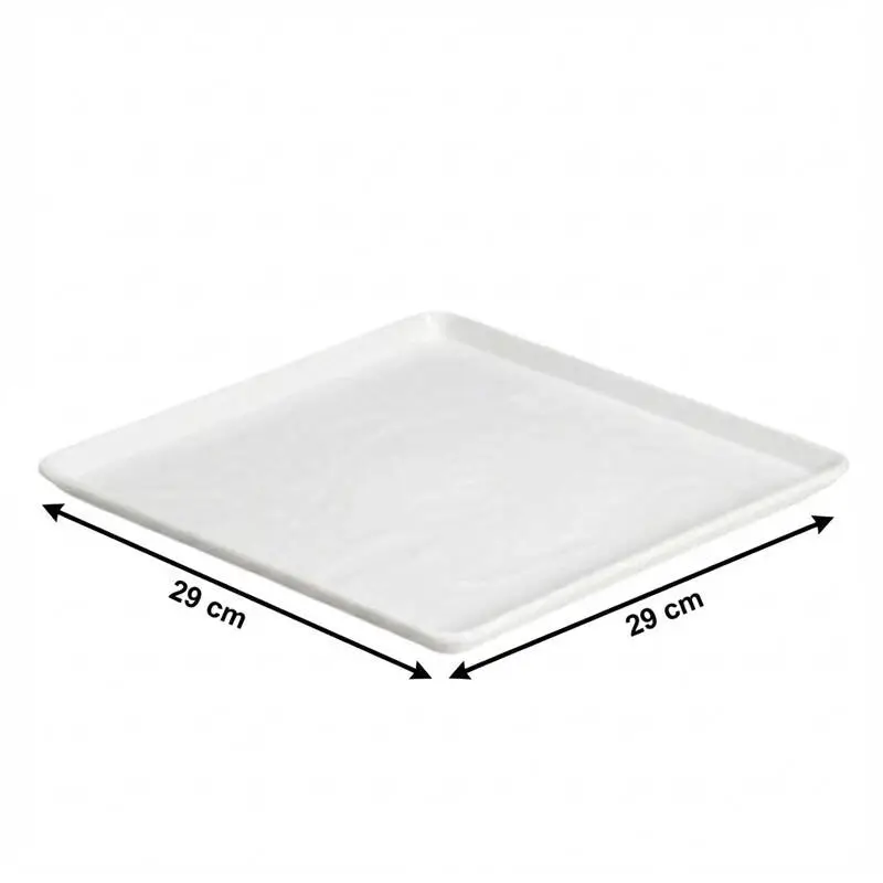 Zicco K-9250 Teşhir Sunum Tepsisi, Taş Model, Melamin, Beyaz, 29x29 cm - 2