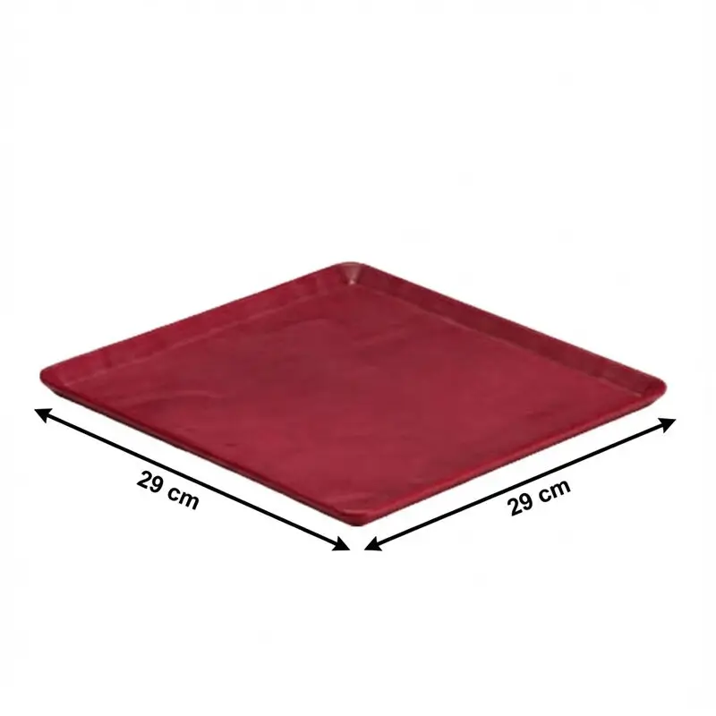 Zicco K-9250 Teşhir Sunum Tepsisi, Taş Model, Melamin, Kırmızı, 29x29 cm - Zicco (1)