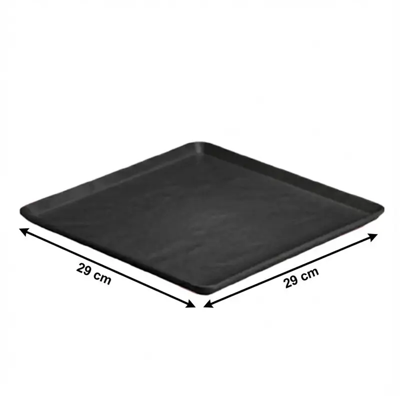 Zicco K-9250 Teşhir Sunum Tepsisi, Taş Model, Melamin, Siyah, 29x29 cm - Zicco (1)