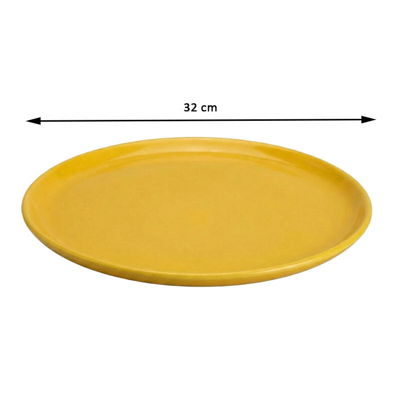 Zicco K-9300 Teşhir Sunum Tepsisi, Taş Model, Melamin, Sarı, 32 cm - 2