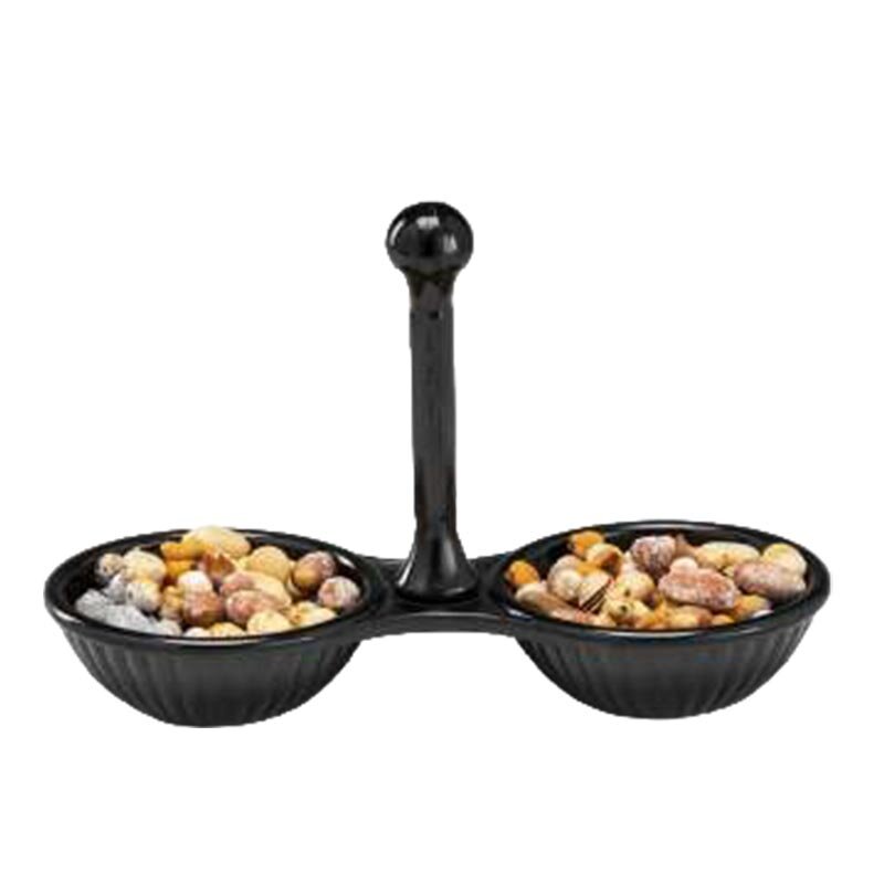 Zicco K-963 Dekoratif Çerezlik, 2 Bölmeli, Melamin, Siyah - Zicco