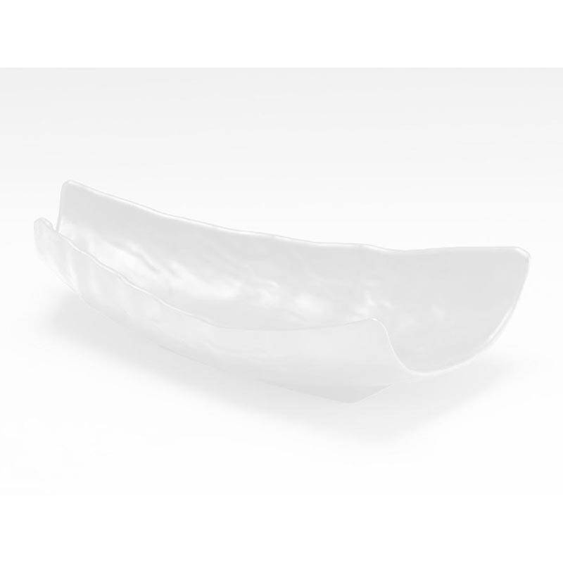 Zicco K-9650 Teşhir Tabağı, Taş Model, Melamin, Beyaz, 17x34.5 cm - 1