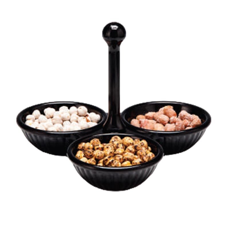 Zicco K-969 Çerezlik, 3 Bölmeli, Melamin, Siyah - Zicco