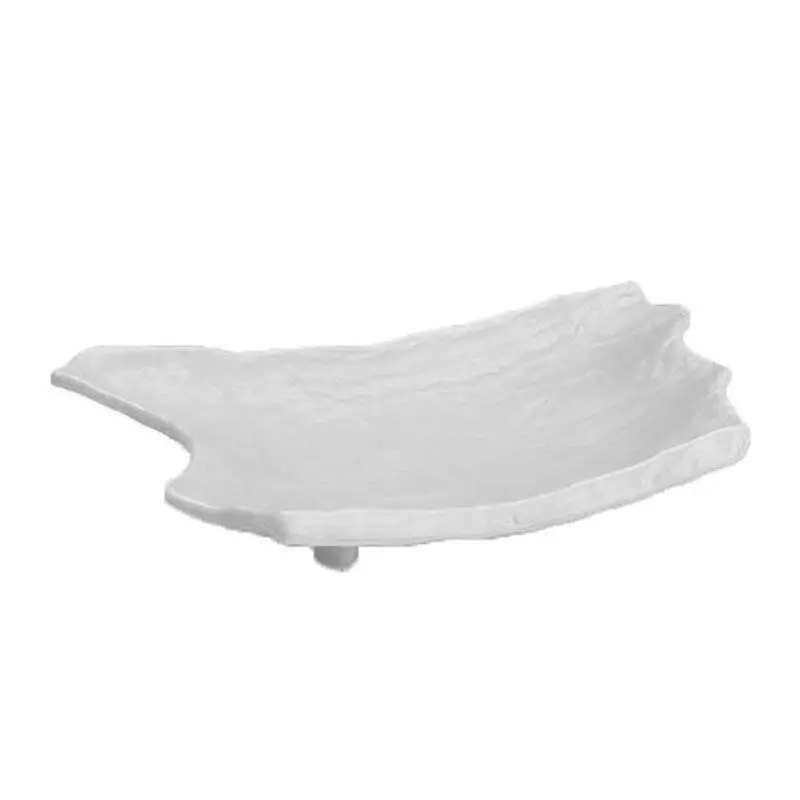Zicco K-9750 Teşhir Tabağı, Taş Model, Melamin, Beyaz, 23.5x36.5x7 cm - 1