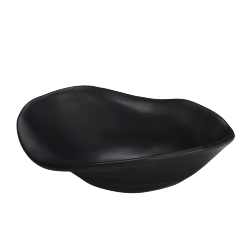 Zicco K-9800 Özel Tasarım Teşhir Tabağı, Taş Model, Melamin, Siyah, 19x23 cm - 1