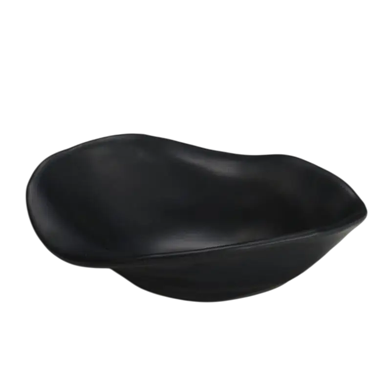 Zicco K-9800 Özel Tasarım Teşhir Tabağı, Taş Model, Melamin, Siyah, 19x23 cm - 1