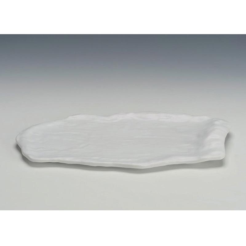Zicco K-9900 Teşhir Tabağı, Taş Model, Melamin, Beyaz, 21x40 cm - Zicco