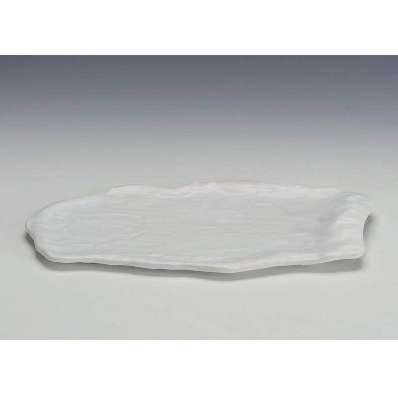 Zicco K-9900 Teşhir Tabağı, Taş Model, Melamin, Beyaz, 21x40 cm - 1