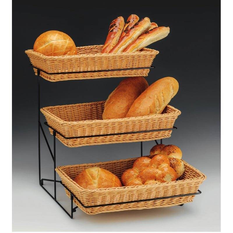 Zicco MBK-2 3 Katlı Ekmek Sepeti, Metal Standlı, 77x48x53 cm - 1