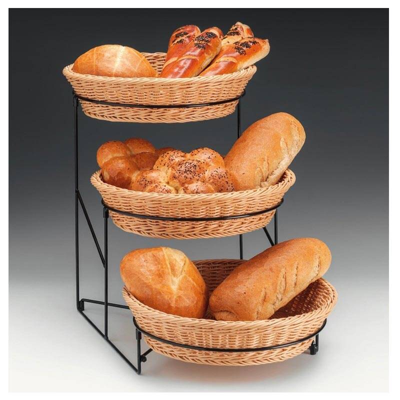 Zicco MBK-5 Standlı Hasır Ekmek Sepeti, 3 Katlı, 86x40x53 cm - 1