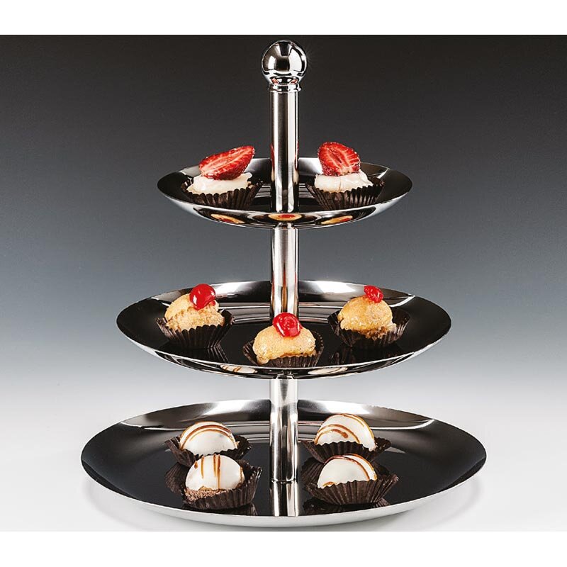 Zicco OMD-354 3 Katlı Teşhir Sunum Standı, Gümüş Renk, 16x21x26x30 cm - Zicco