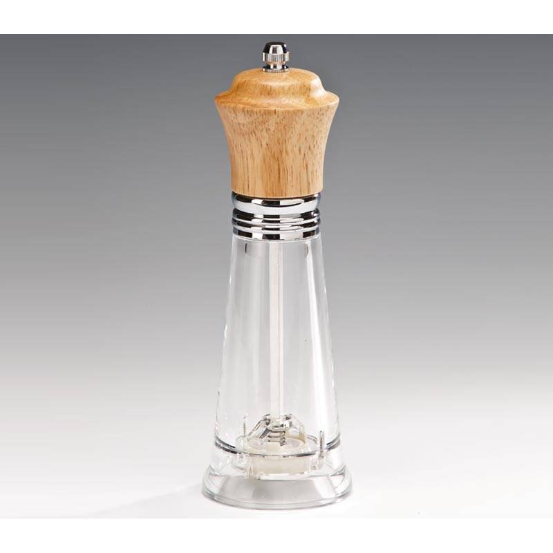 Zicco P01908 Tuz ve Karabiber Değirmeni, Akrilik, Şeffaf, 18.5 cm - 1