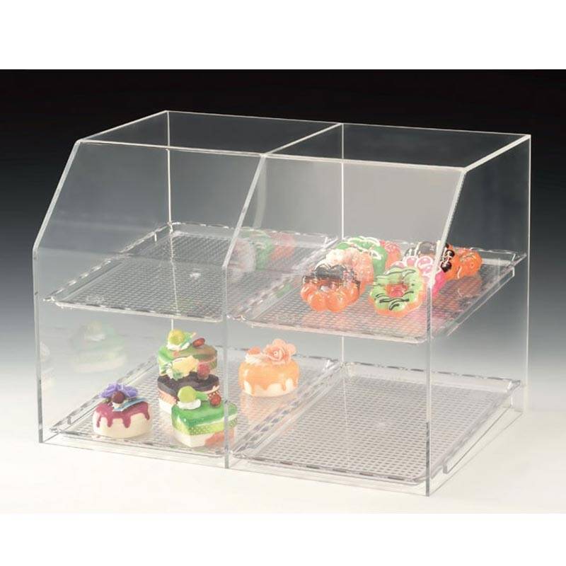 Zicco ZC-742 Tepsili Teşhir Standı, 2 Katlı, Melamin, Şeffaf, 47x33 cm - 1