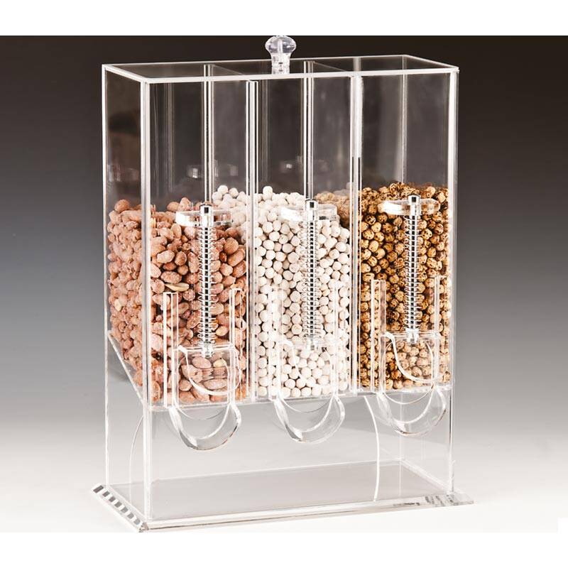 Zicco ZCP-014 Cornflakes Kuruyemiş Servis Aleti, Üçlü, Şeffaf, 15x32x43 cm - 1