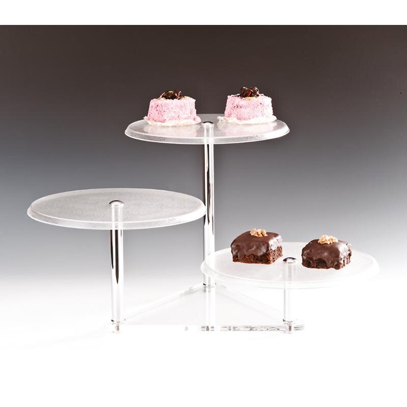 Zicco ZCP-045 Teşhir Standı, Üçgen Tabanlı, Tepsili, Polikarbon, Şeffaf, 30 cm - Zicco