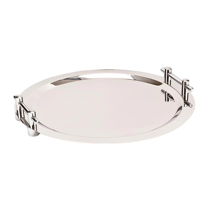 Zicco ZCP-075 Yuvarlak Servis Tepsisi, Çelik Kulplu, Gümüş Renk, 50 cm - Zicco