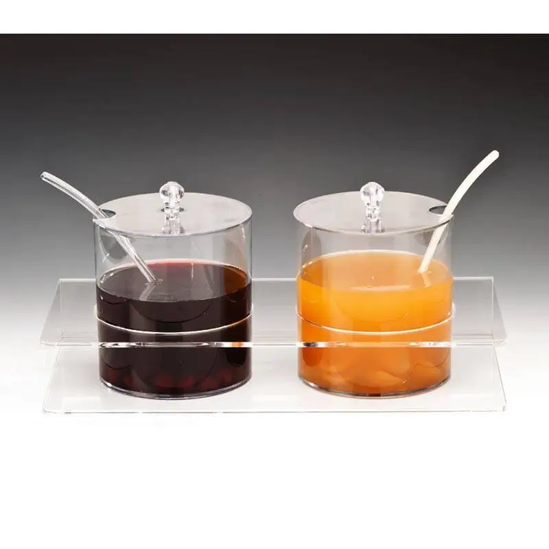 Zicco ZCP-084 Sosluk Reçellik Standı, 2'li Set, Polikarbon, Şeffaf, 2.1 L, 43x21 cm - 1