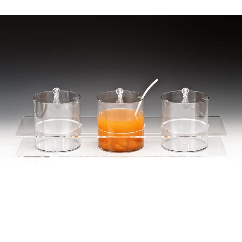 Zicco ZCP-088 Sosluk Reçellik Standı, Polikarbon, 3'lü, Şeffaf, 2.1 L, 21x60 cm - Zicco