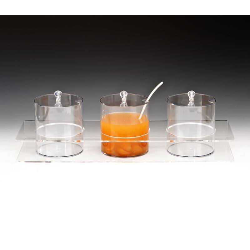 Zicco ZCP-088 Sosluk Reçellik Standı, Polikarbon, 3'lü, Şeffaf, 2.1 L, 21x60 cm - 1