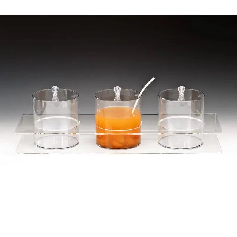 Zicco ZCP-088 Sosluk Reçellik Standı, Polikarbon, 3'lü, Şeffaf, 2.1 L, 21x60 cm - 1