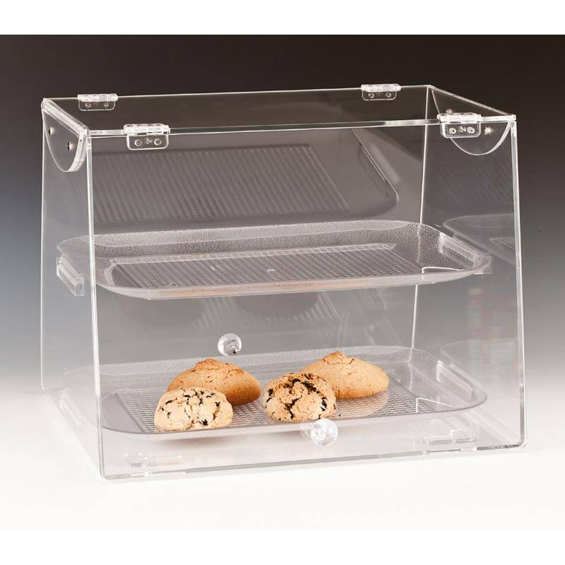 Zicco ZCP-106 Tepsili Teşhir Standı, Çift Kapaklı, Şeffaf, 40x36 cm - 1