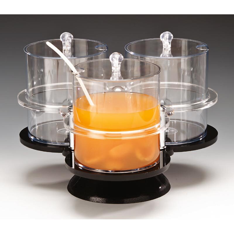 Zicco ZCP-113 Döner Sosluk Reçellik Standı, 3'lü Takım, 2.1 Lt, Polikarbon, 36x36 cm - Zicco