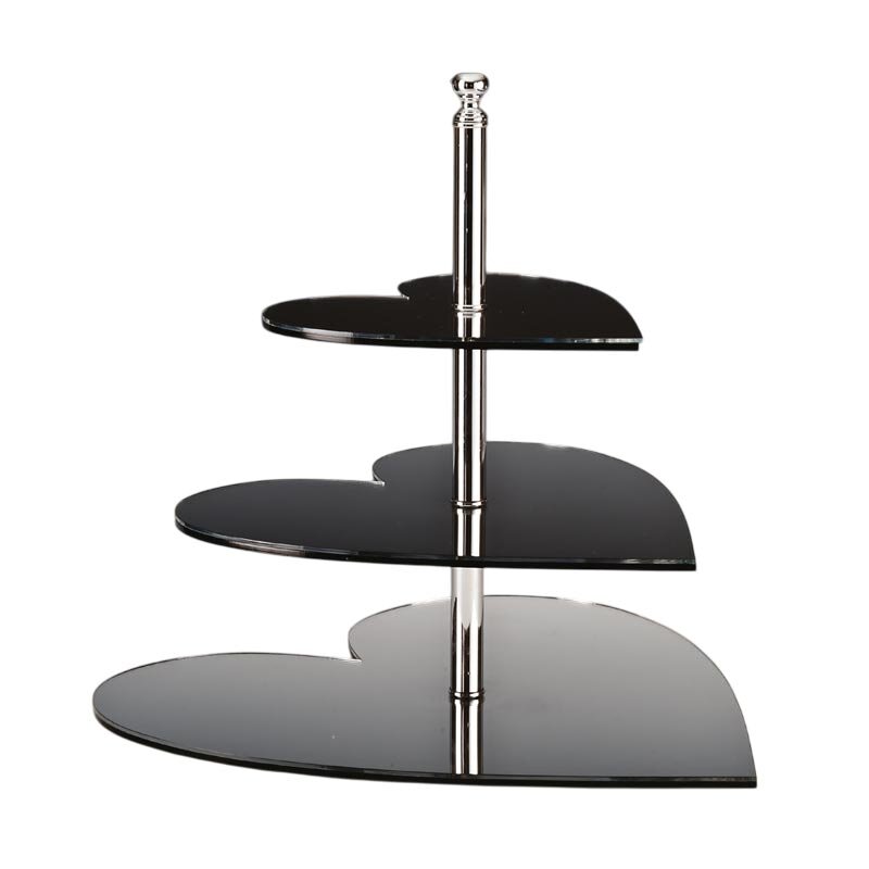 Zicco ZCP-117 Aynalı Teşhir Standı, Kalp Model, 3'lü, 20x30x40 cm - Zicco